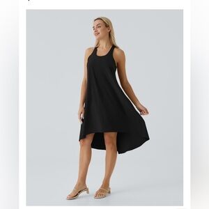 Halara Breezeful Backless Razorback Side Pocket High Low Flowy Midi Dress
Size L